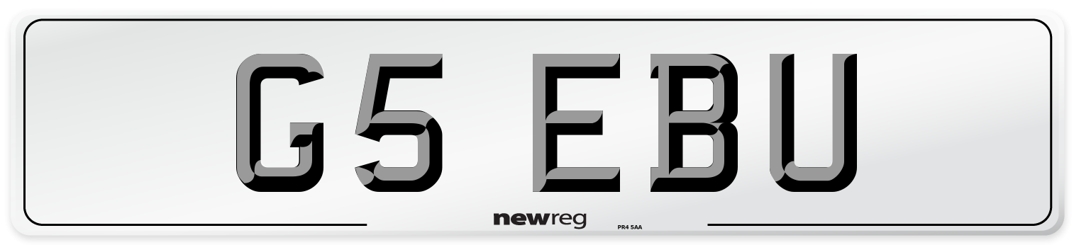 G5 EBU Number Plate from New Reg